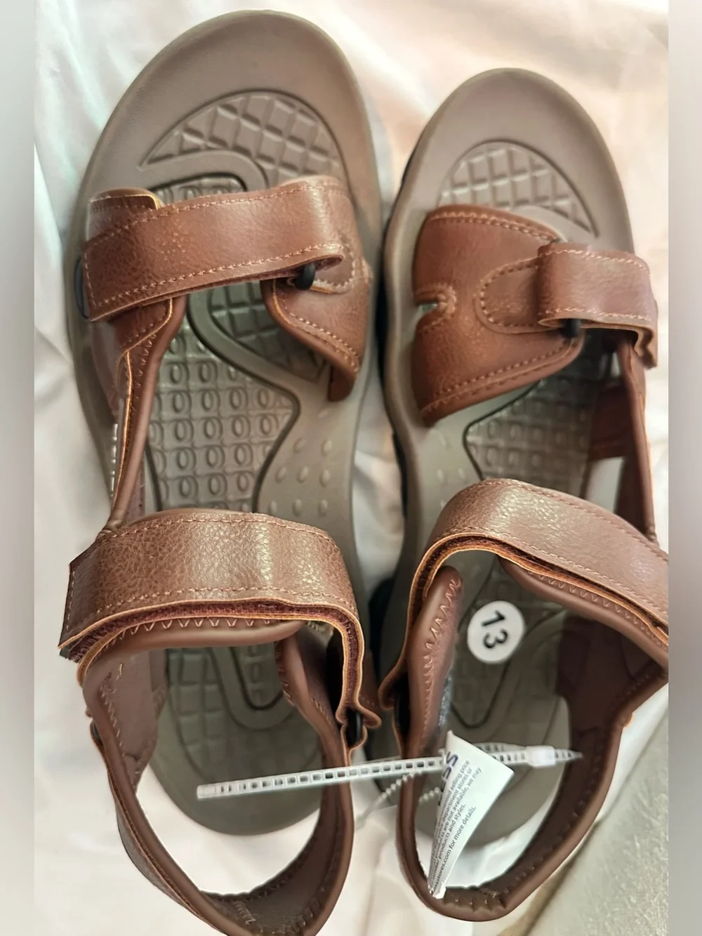 Nautica Men's Brown & Gray Adjustable Strap Sandals